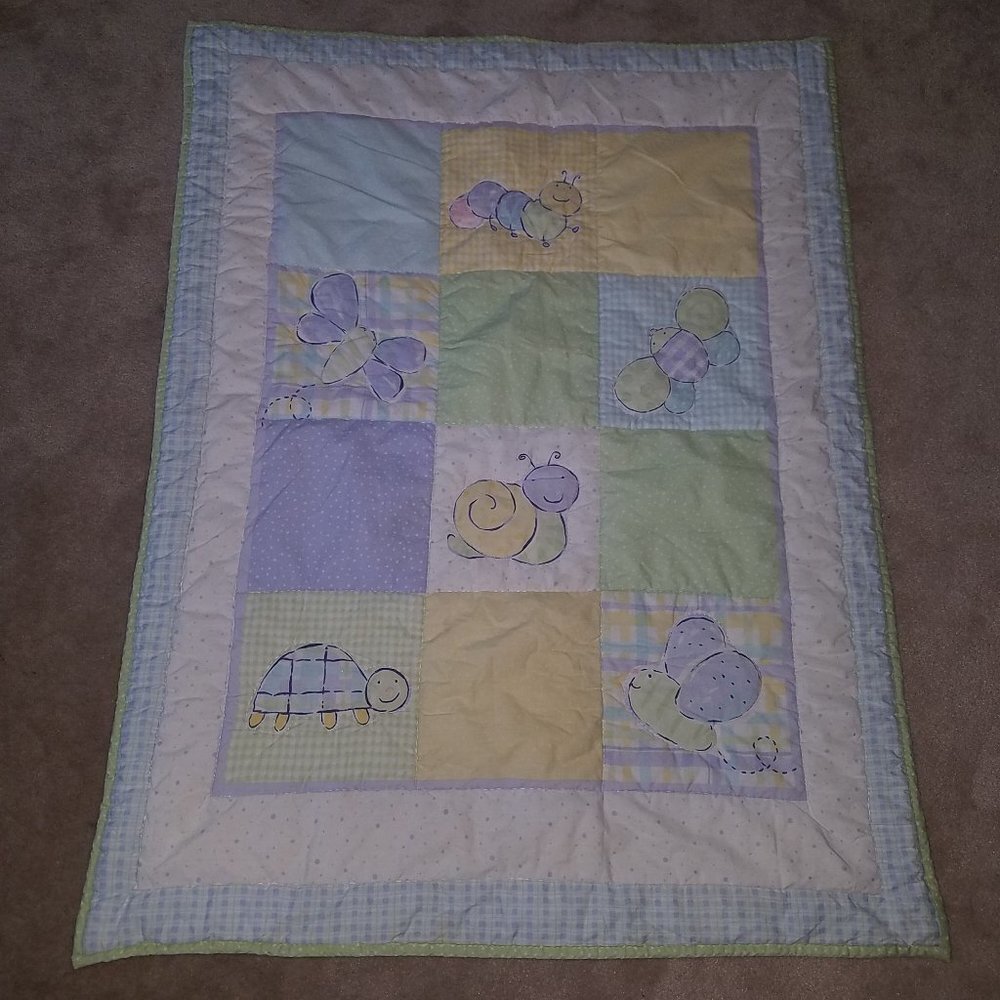 Circo Baby Blanket Comforter Bugs Caterpillar Snail Turtle Bee Green Yellow